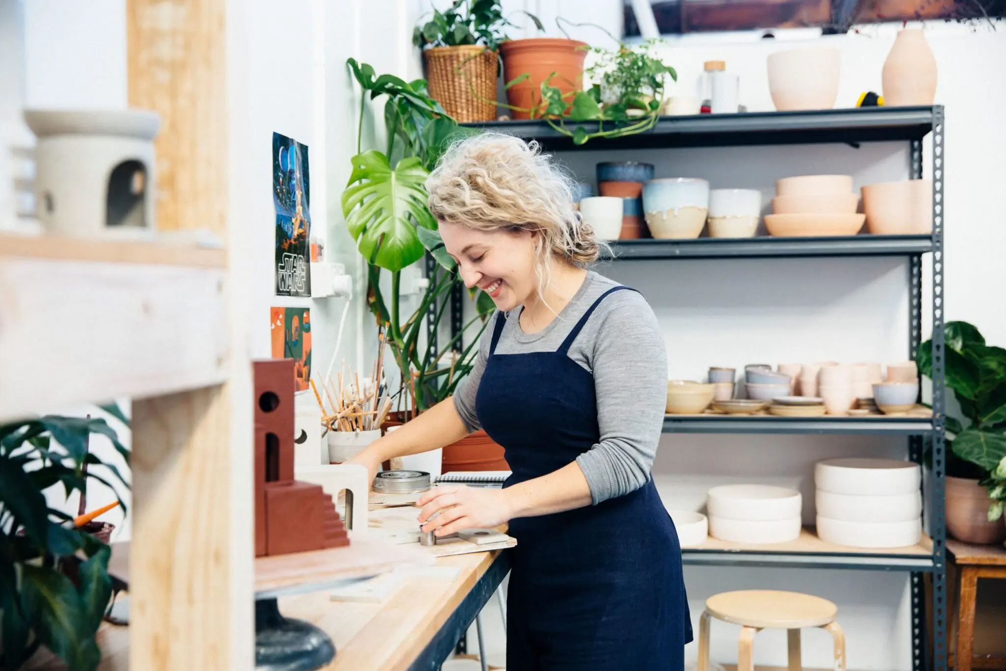 Gallery of small things employee enjoying her work