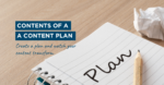 Contents of a content plan