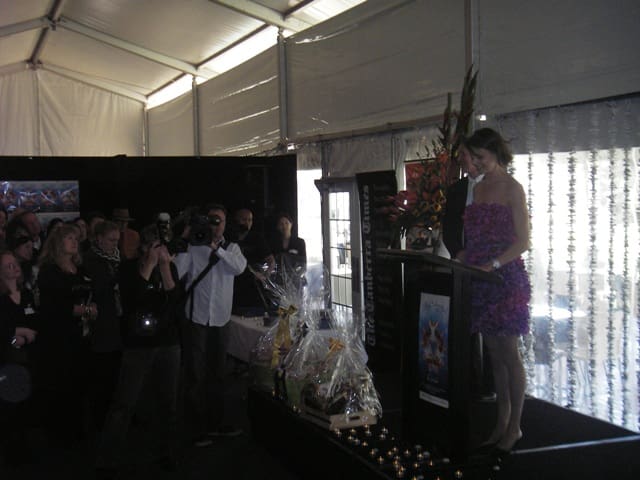 Media swarms as Antonia Kidman officially opened the 2009 Floriade